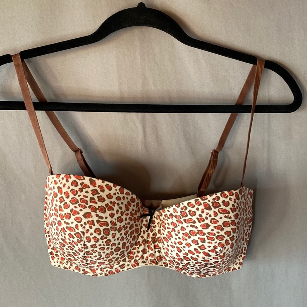 Cheetah Print 36D Removable Strap’s Never Worn Sexy Uplifting Strapless Bra - Picture 2 of 6